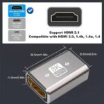 VOOCME 8K HDMI Coupler - Female to Female Adapter, 3D 8K@60Hz 4K@144Hz Gaming Adapter - image 2