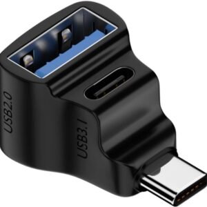 VOOCME USB C 3.1 Male to Dual Female Right Angle Connector 90° Angle USB C 1 in 2 Adapter USB Charger - image 1