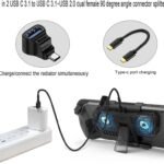 VOOCME USB C 3.1 Male to Dual Female Right Angle Connector 90° Angle USB C 1 in 2 Adapter USB Charger - image 3