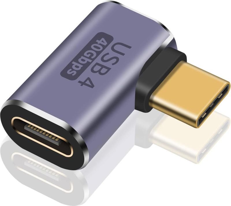 VOOCME Multicolor C 90 Degree Adapter, 40Gbps Data, 100W PD Fast Charge, 8K@60Hz Video Phone Converter - image 1