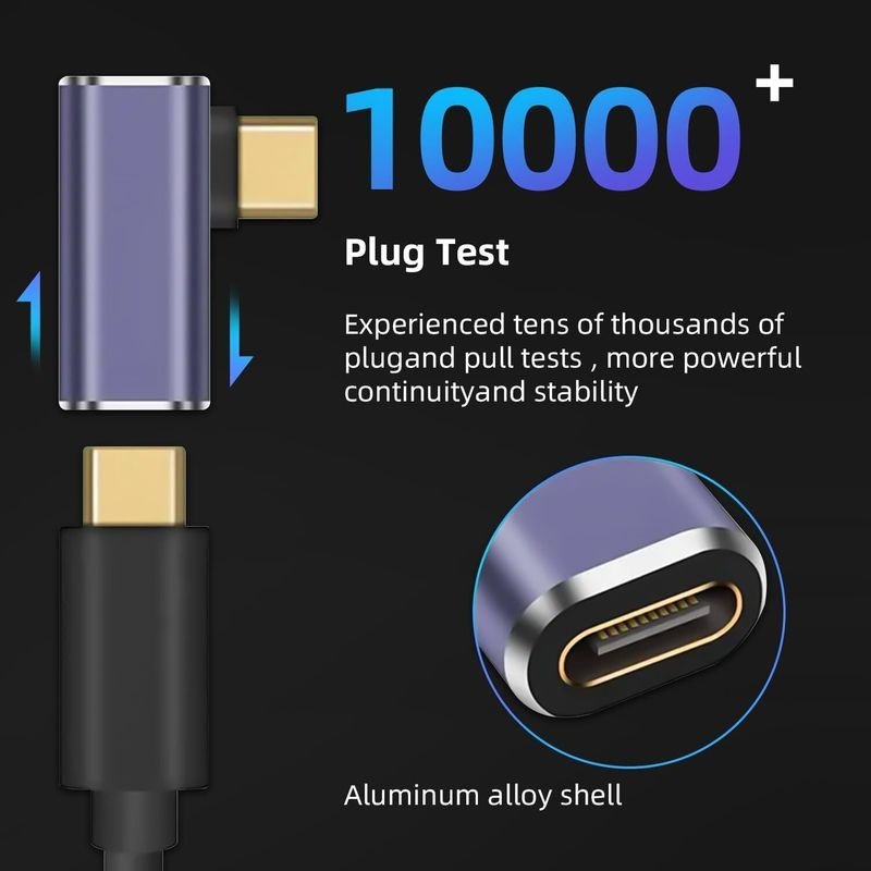 VOOCME Multicolor C 90 Degree Adapter, 40Gbps Data, 100W PD Fast Charge, 8K@60Hz Video Phone Converter - image 5