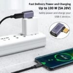 VOOCME Multicolor C 90 Degree Adapter, 40Gbps Data, 100W PD Fast Charge, 8K@60Hz Video Phone Converter - image 4