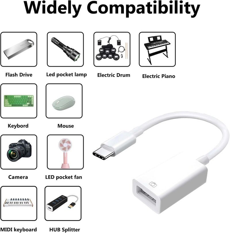 VOOCME Type C USB 3.0 OTG Adapter C to USB 3.0 OTG Cable i-Phone Wire i-OS Compatible with i-pad i-Phone 15 15pro Plus Max Mak-Book S22 S23 Laptop Accessory - image 3