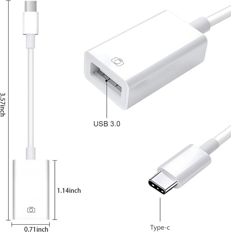VOOCME Type C USB 3.0 OTG Adapter C to USB 3.0 OTG Cable i-Phone Wire i-OS Compatible with i-pad i-Phone 15 15pro Plus Max Mak-Book S22 S23 Laptop Accessory - image 2