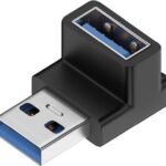 VOOCME 90 Degree USB 3.1 Adapter USB A Male to Female Right Angle Connector 10Gbps USB Type A 3.1 Data Transfer Converter Coupler OTG ( PACK OF 1) USB Hub - image 1