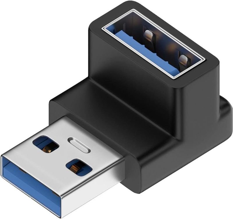 VOOCME 90 Degree USB 3.1 Adapter USB A Male to Female Right Angle Connector 10Gbps USB Type A 3.1 Data Transfer Converter Coupler OTG ( PACK OF 1) USB Hub - image 1