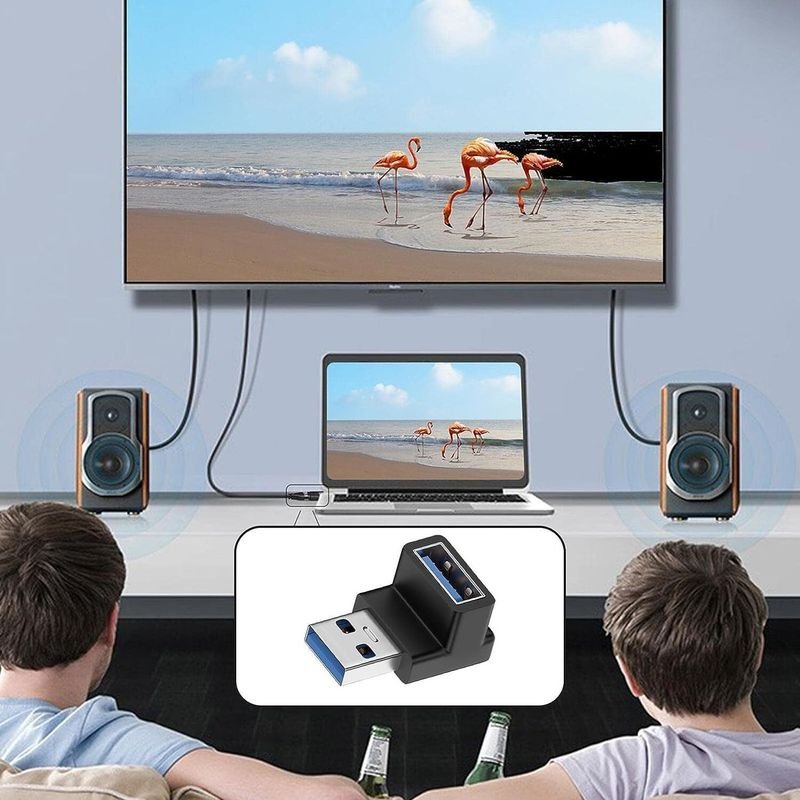 VOOCME 90 Degree USB 3.1 Adapter USB A Male to Female Right Angle Connector 10Gbps USB Type A 3.1 Data Transfer Converter Coupler OTG ( PACK OF 1) USB Hub - image 4