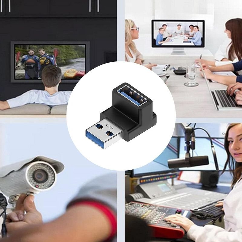 VOOCME 90 Degree USB 3.1 Adapter USB A Male to Female Right Angle Connector 10Gbps USB Type A 3.1 Data Transfer Converter Coupler OTG ( PACK OF 1) USB Hub - image 5