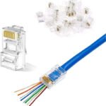 VOOCME RJ45 Cat5e Pass Through Connector LAN Ethernet Plug Cat5/Cat6 Network EZ to Crimp Modular Plug (Transparent, Pack of 5) Laptop Accessory - image 3