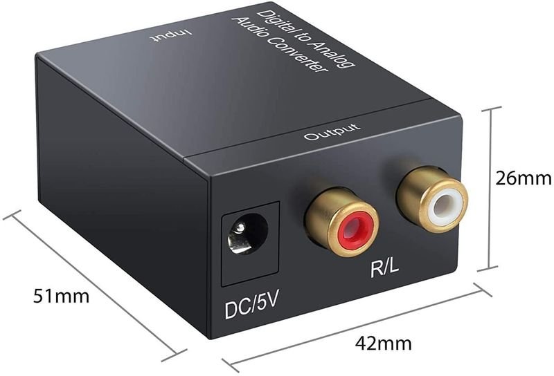 VOOCME TV-out Cable Digital to Analog Audio Converter SPDIF Optical Coax to Analog - image 2