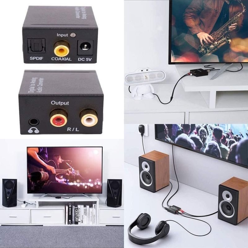 VOOCME TV-out Cable Digital to Analog Audio Converter SPDIF Optical Coax to Analog - image 3