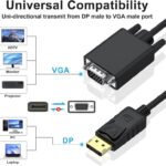 VOOCME VGA Cable 2 A 1.8 m NA DisplayPort to VGA Cable, 1.8M/5.9FT Display Port of Computer/Laptop to VGA - image 2