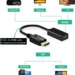 VOOCME HDMI Cable 2 A 0.15 m NA Display Port to HDMI Adapter, 1080p Display Port DP to HDMI Cable Male to Female Port Support Video... - image 2