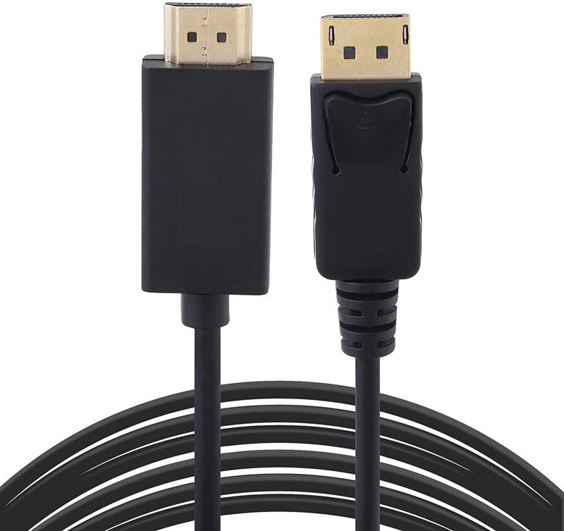 VOOCME HDMI Adapter 0.1 m DisplayPort 1.4, HDMI2.0, 4K 60Hz, Black, 1.8 Meter - image 1