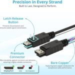 VOOCME 2-in-1 Cable 2 A 1.8 m NA DisplayPort Cable 5ft, High Speed DP 1.4 for 8K 60Hz, 4K 144Hz, 2K 240Hz 165Hz 144Hz Sync HDR HDCP, DP Male to - image 2