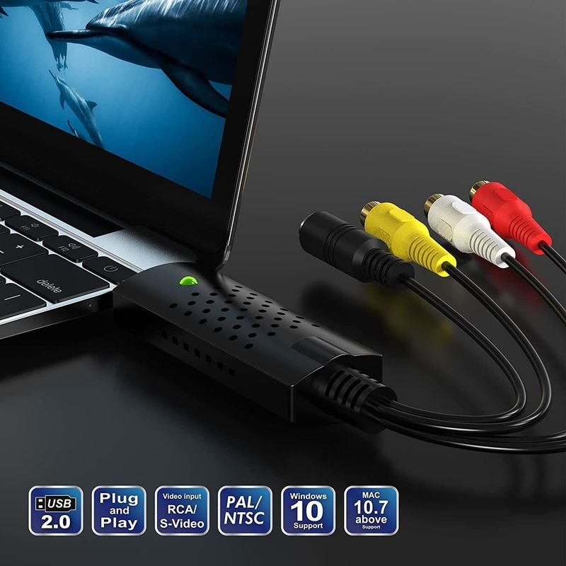 VOOCME TV-out Cable Video Capture Card Device, USB2.0 Adapter Converter for Windows PC - image 5