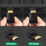 VOOCME HDMI Adapter 90 Degree 4K Male to Female HDMI Connector 270 Degrees Extender Right Angle, L Type HDTV Converter (Pack of 1) HDMI Connector - image 4