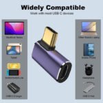 VOOCME USB C 90 Degree Adapter, Right Angle Type C Male to Female Adapter Support 100W Fast Charging 40Gbps Data Transfer 8K@60Hz Video - Pack of 1 Laptop Accessory - image 2