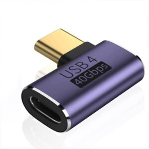 VOOCME USB C 90 Degree Adapter, Right Angle Type C Male to Female Adapter Support 100W Fast Charging 40Gbps Data Transfer 8K@60Hz Video - Pack of 1 Laptop Accessory - image 1