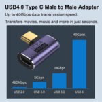 VOOCME USB C 90 Degree Adapter, Right Angle Type C Male to Female Adapter Support 100W Fast Charging 40Gbps Data Transfer 8K@60Hz Video - Pack of 1 Laptop Accessory - image 5