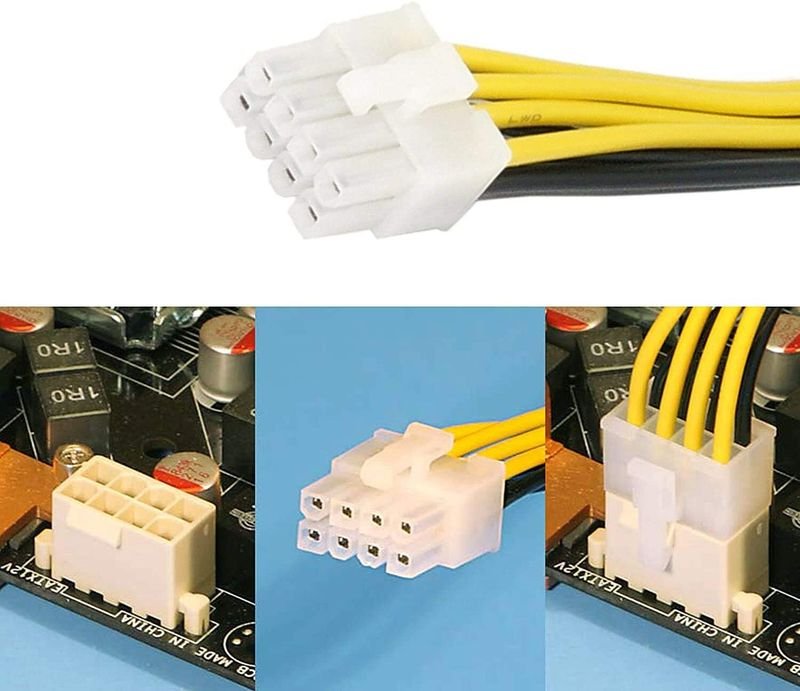 VOOCME 8 Pin CPU Male to Female Power Extension Cable 12V, 8 Pin Male to 8 Pin Female Molex IDE Express Power Extension Cable Adapter Laptop Accessory - image 3