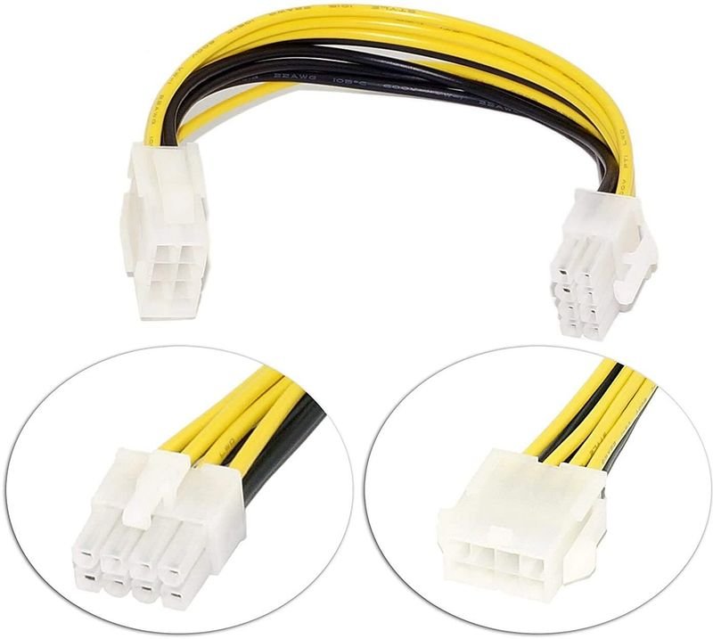 VOOCME 8 Pin CPU Male to Female Power Extension Cable 12V, 8 Pin Male to 8 Pin Female Molex IDE Express Power Extension Cable Adapter Laptop Accessory - image 1