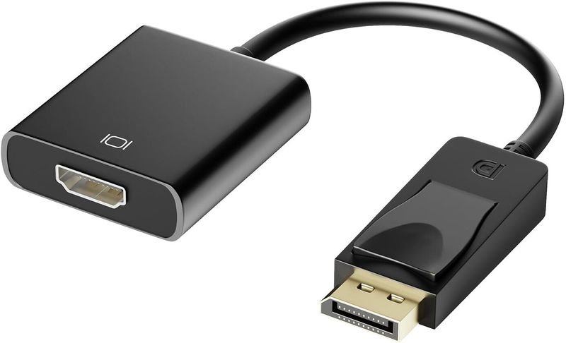 VOOCME Display Port to Hdmi Adapter, 1080P Display Port Dp to Hdmi Cable Male to Female Port Support Video & Audio Compatible with Computer..... HDMI Connector - image 1