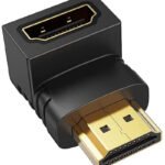 VOOCME L-Type HDMI Male to Female HDMI Connector for Computer, Plasma TV & HDTV Gold Plated HDMI Male to Female Converter -001 HDMI Connector - image 1