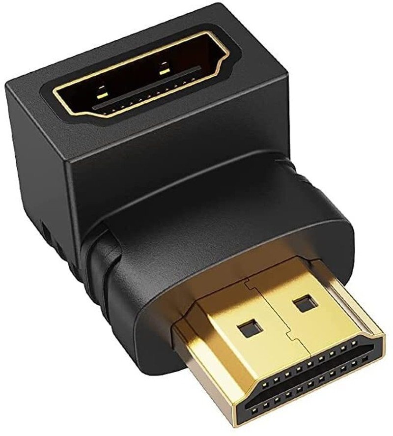 VOOCME L-Type HDMI Male to Female HDMI Connector for Computer, Plasma TV & HDTV Gold Plated HDMI Male to Female Converter -001 HDMI Connector - image 1