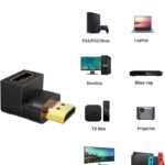 VOOCME L-Type HDMI Male to Female HDMI Connector for Computer, Plasma TV & HDTV Gold Plated HDMI Male to Female Converter -001 HDMI Connector - image 3