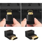 VOOCME L-Type HDMI Male to Female HDMI Connector for Computer, Plasma TV & HDTV Gold Plated HDMI Male to Female Converter -001 HDMI Connector - image 2