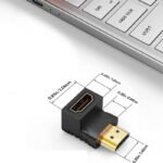 VOOCME L-Type HDMI Male to Female HDMI Connector for Computer, Plasma TV & HDTV Gold Plated HDMI Male to Female Converter -001 HDMI Connector - image 5