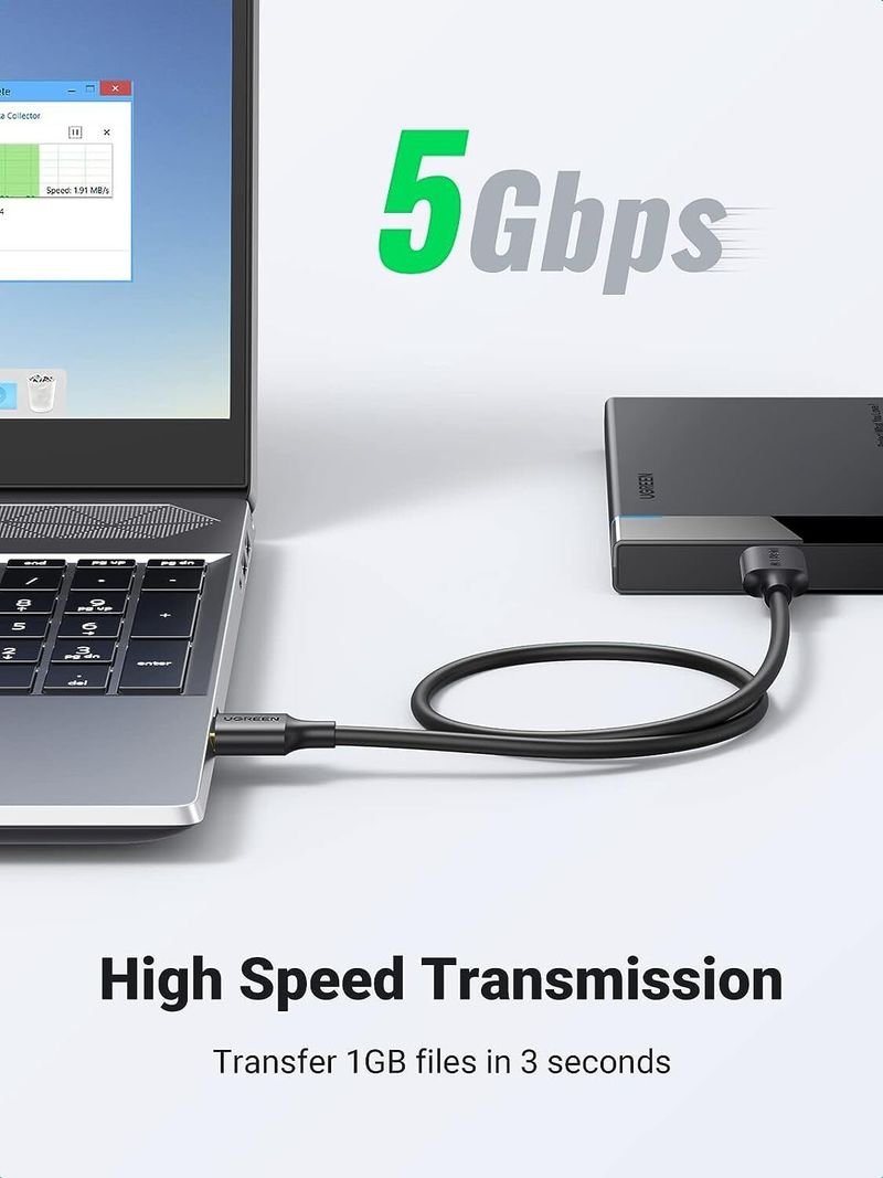 VOOCME Patch Cable 1.5 m Gold Plated USB 3.0 A Male to Micro B Male Adapter Cable, Supper Speed Data Sync Charger Charging Cable Cord - image 4
