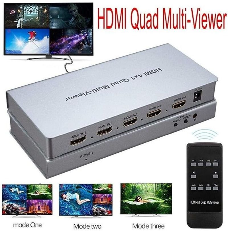 VOOCME HDMI 4x1 Quad Multi-Viewer Seamless Switcher with 5 Different Display Modes Media Streaming Device - image 2