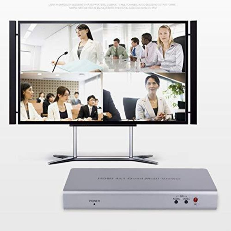 VOOCME HDMI 4x1 Quad Multi-Viewer Seamless Switcher with 5 Different Display Modes Media Streaming Device - image 3