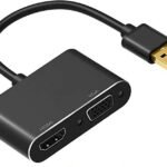 VOOCME VGA Cable 0.4 m USB 3.0 to HDMI VGA Adapter Converter 2 in 1 USB to HDMI VGA - image 2