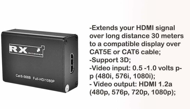 VOOCME HDMI Extender HDMI Transmitter Receiver TX RX 1080P Splitter Adapter for CCTV DVR NVR Support 1080p, HDCP HDMI Connector - image 5