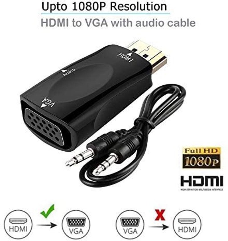 VOOCME HDMI to VGA Adapter with 3.5mm Audio Port Out for Monitor PC TV 1080P Gaming Adapter - image 5