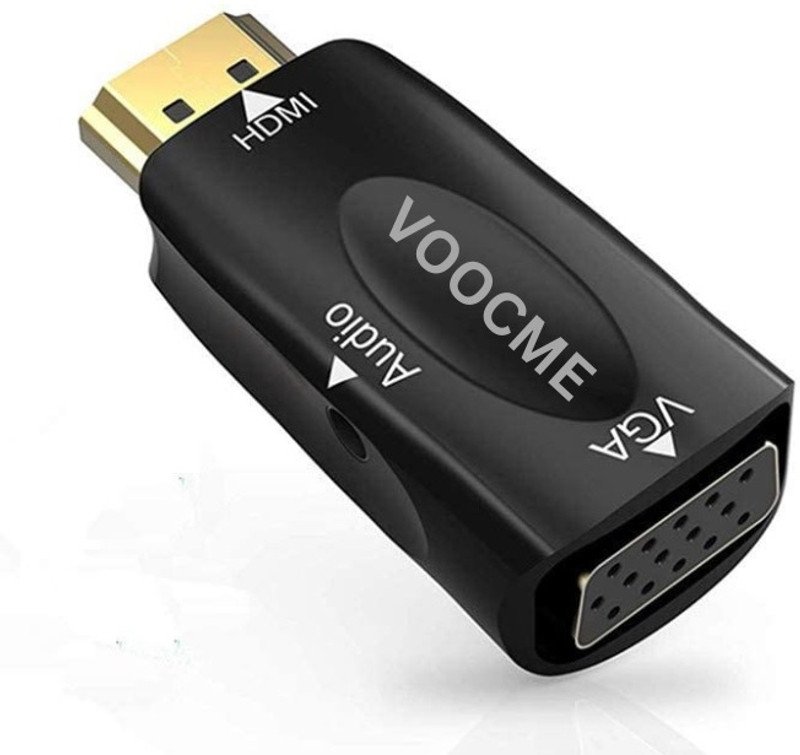 VOOCME HDMI to VGA Adapter with 3.5mm Audio Port Out for Monitor PC TV 1080P Gaming Adapter - image 1