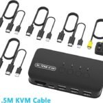 VOOCME 4K HDMI KVM Switch, 4 Port HDMI USB Switch for 4 Computer Share a Monitor Media Streaming Device - image 5