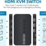 VOOCME 4K HDMI KVM Switch, 4 Port HDMI USB Switch for 4 Computer Share a Monitor Media Streaming Device - image 3