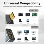 VOOCME Mini HDMI Adapter, 1pack Mini HDMI to HDMI Adapter, Mini HD-MI Male to Female Adapter Supports 4K 60Hz HDR 3D 18Gbps Dolby for DSLR,Camcorder, HDMI Connector - image 2