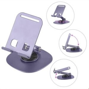 VOOCME 360°Rotation Height Adjustable Phone Holder Cell Phone Stand, 360°Rotation Height Adjustable Phone Holder for Desk Aluminium Rotatable Laptop Stand with Adjustable Height Compatible with Universal Laptops - image 1