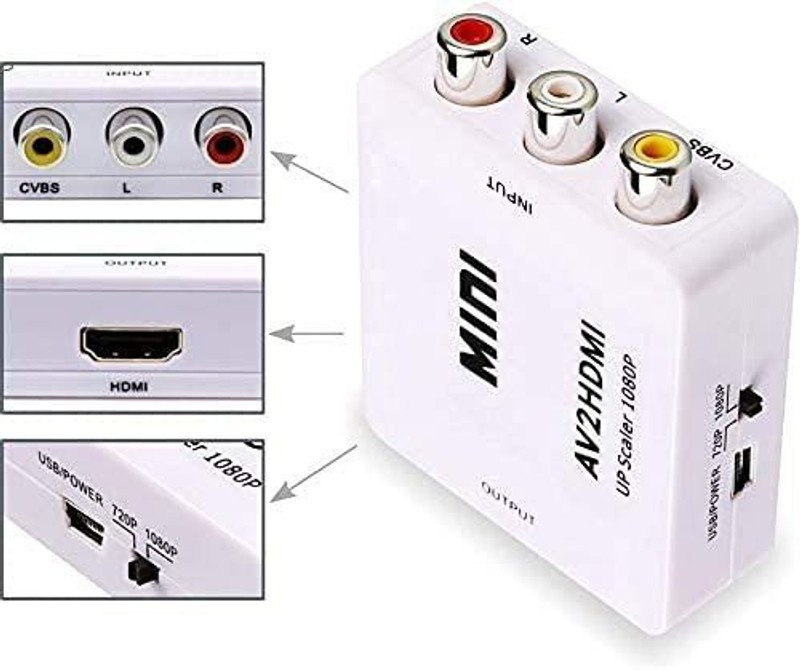 VOOCME Mini Composite AV RCA to HDMI Video Converter Adapter Gaming Adapter - image 2