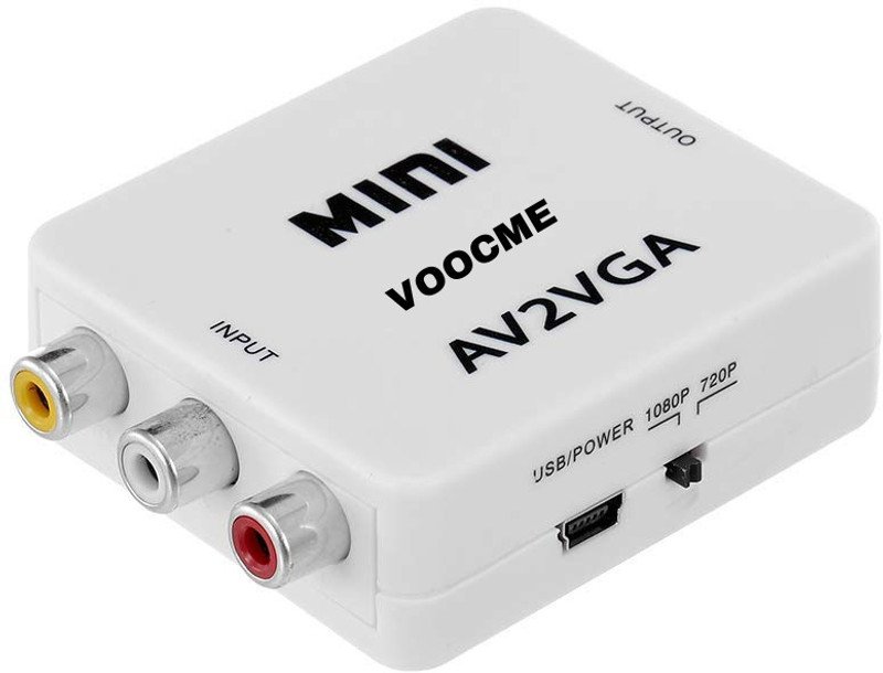 VOOCME Mini HD AV to VGA Video Converter Box AV (RCA) to VGA Video Converter Media Streaming Device - image 1