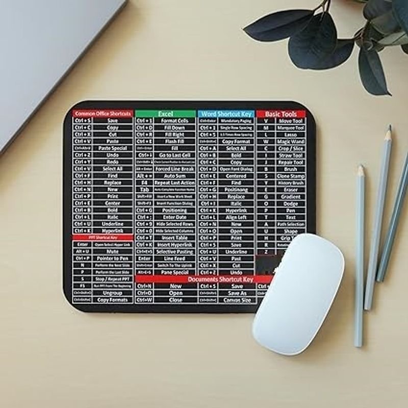 VOOCME Office Power Point Excel Word Short Cut Shortcuts Keys Non Slip Base Mousepad - image 1