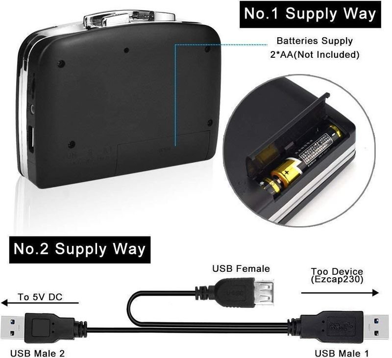 VOOCME Portable Cassette to MP3 Converter Retro Walkman Music Recorder MP3 Player - image 4