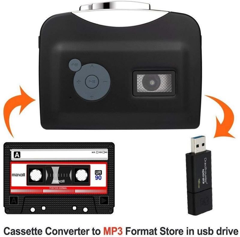 VOOCME Portable Cassette to MP3 Converter Retro Walkman Music Recorder MP3 Player - image 3