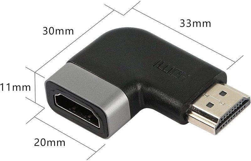 VOOCME Right Angled HDMI Adapter,4K@60Hz 90 Degree HDMI Male to Female Connector Gaming Adapter - image 1