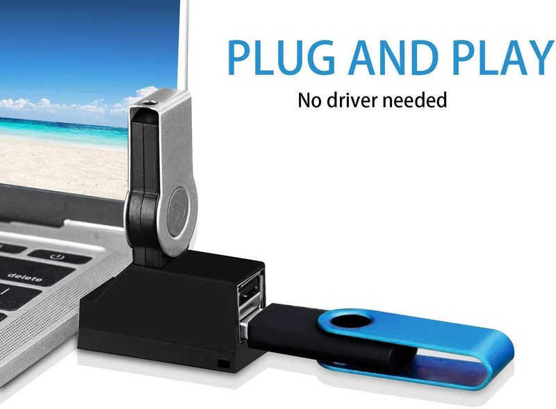 VOOCME 3 Port USB Data Hub High Speed Splitter, Compact Universal Data Transfer for Windows and Mac OS - image 4